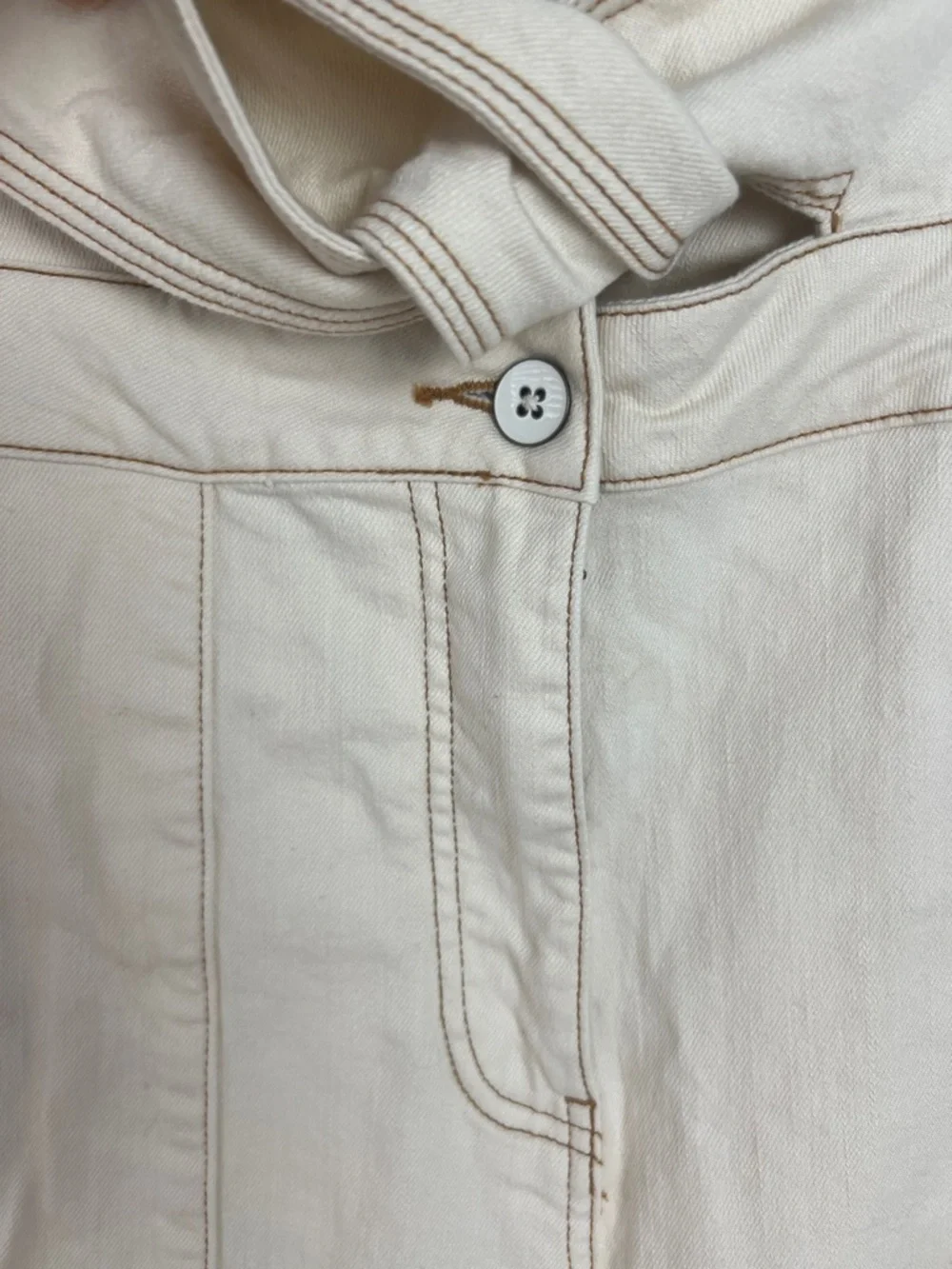 Ulla Johnson Size‎ 2 Storm Belted Jeans In Blanc High Rise Tapered Leg